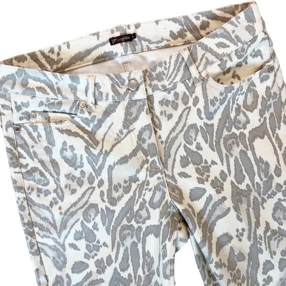 J. McLAUGHLIN Lexi Mid Rise Jeans Size 6 in Cream and Gray Print - Picture 4 of 13